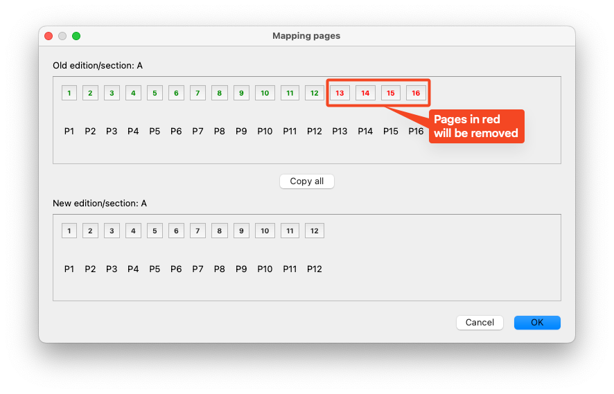 Remove pages second screen